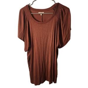 Maurices Puff Sleeve Top Women’s XXL Brown Rust Short Sleeve Blous